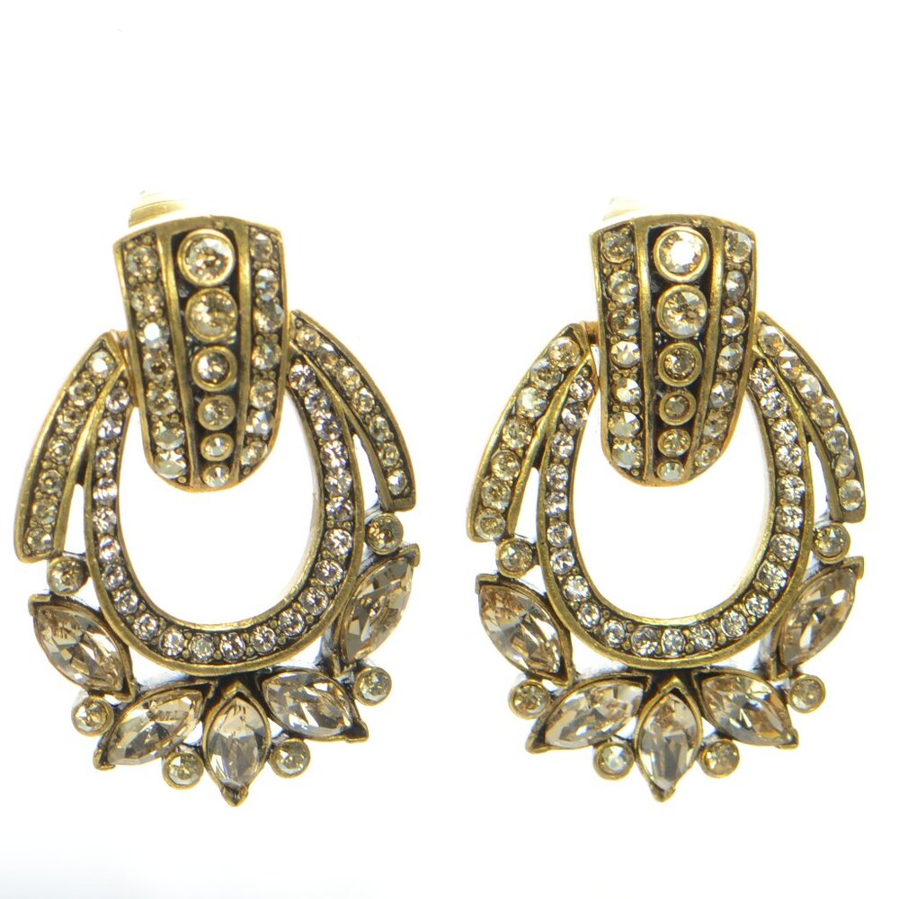 Vintage Kenneth Jay Lane Kjl Crystal Clip-On Earr… - image 1